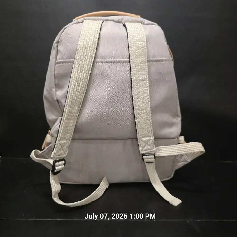 Petunia Pickle Bottom Gray Floral Diaper Bag Boxy Backpack With Changing Pad